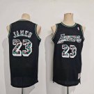 Men's Lakers #23 LeBron James Camo Throwback Basketball Jersey Black