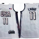 Men's USA Basketball #11 Joel Embiid White 2024 Swingman Stitched Jersey