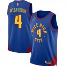 Any Size Denver Nuggets #4 Russell Westbrook Blue 2024 Statement Edition Stitched Jersey