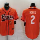 All Size Chicago Bears #2 DJ Moore Orange With Number Cool Base Stitched Player Jersey