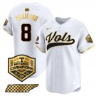 Men's Tennessee Volunteers #8 Dylan Dreiling White Gold 2024 Champions Vapor Player Jersey