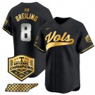 Men's Tennessee Volunteers #8 Dylan Dreiling Black Gold 2024 Champions Vapor Player Jersey