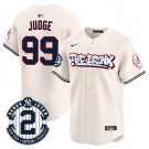 Any Size NYY #99 Aaron Judge Cream The Bronx Graffiti V2 Player Jersey