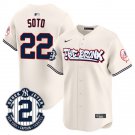 Any Size NYY #22 Juan Soto Cream The Bronx Graffiti V2 Player Jersey