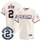 Any Size NYY #2 Derek Jeter Cream The Bronx Graffiti V2 Player Jersey