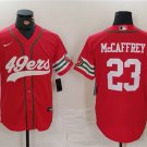 Men's San Francisco 49ers #23 Christian McCaffrey Red With Patch Cool Base Stitched Jersey