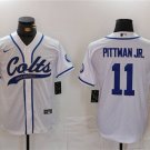 Men's Indianapolis Colts #11 Michael Pittman Jr. White Cool Base Stitched Player Jersey