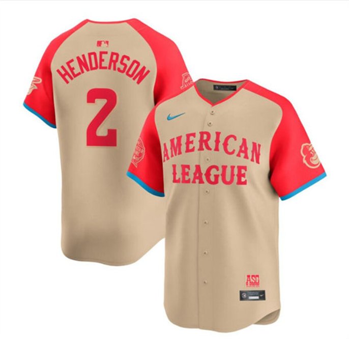 Any Size BAL #2 Gunnar Henderson Cream 2024 All-Star Game Jersey