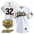 Men's Tennessee Volunteers #32 Drew Beam White Gold 2024 Champions Vapor Player Jersey