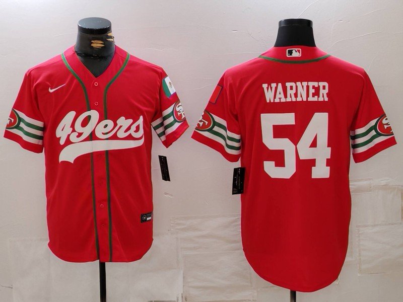 Men's San Francisco 49ers #54 Fred Warner Red Mexico Cool Base Stitched Jersey