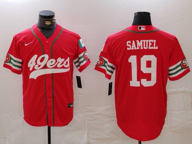 Men's San Francisco 49ers #19 Deebo Samuel Red Mexico Cool Base Stitched Jersey