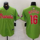 Men's PHI #16 Brandon Marsh Green Stitched Cool Player Jersey