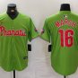 Men's PHI #16 Brandon Marsh Green Stitched Cool Player Jersey