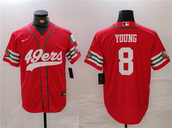 Men's San Francisco 49ers #8 Bryant Young Red Mexico Cool Base Stitched Jersey