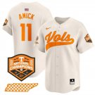 Men's Tennessee Volunteers #11 Billy Amick Cream 2024 Champions Vapor Player Jersey