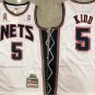 Men's Nets #5 Jason Kidd Throwback Basketball AU Jersey Whith