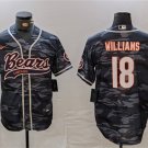 Men's Chicago Bears #18 Caleb Williams Grey Camo With Patch Cool Base Jersey