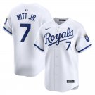 Any Size KCR #7 Bobby Witt Jr. White With Patch Cool Player Jersey