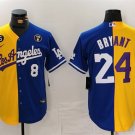Men's Lakers & Dodgers Front #8 Back #24 Kobe Bryant Gold-Blue Split With Patch Jersey