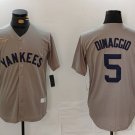 Men's New York Yankees #5 Joe DiMaggio Grey Player Stitched Jersey