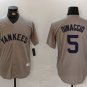 Men's NYY #5 Joe DiMaggio Grey Player Stitched Jersey