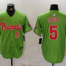 All Size PHI #5 Bryson Stott Green With Patch Stitched Jersey