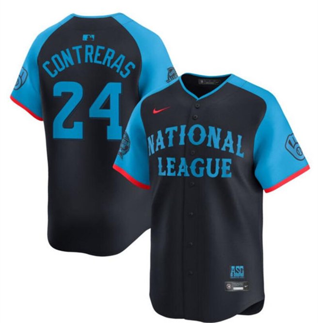 Any Size Brewers #24 William Contreras National League Navy 2024 All-Star Game Jersey