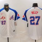 Men's ATL #27 Austin Riley Retro City Player Jersey White