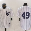 Men's NYY #49 Ron Guidry White Cool Base Stitched Jersey