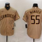 All Size SDP #55 Sean Manaea Khaki Cool Base Stitched Jersey