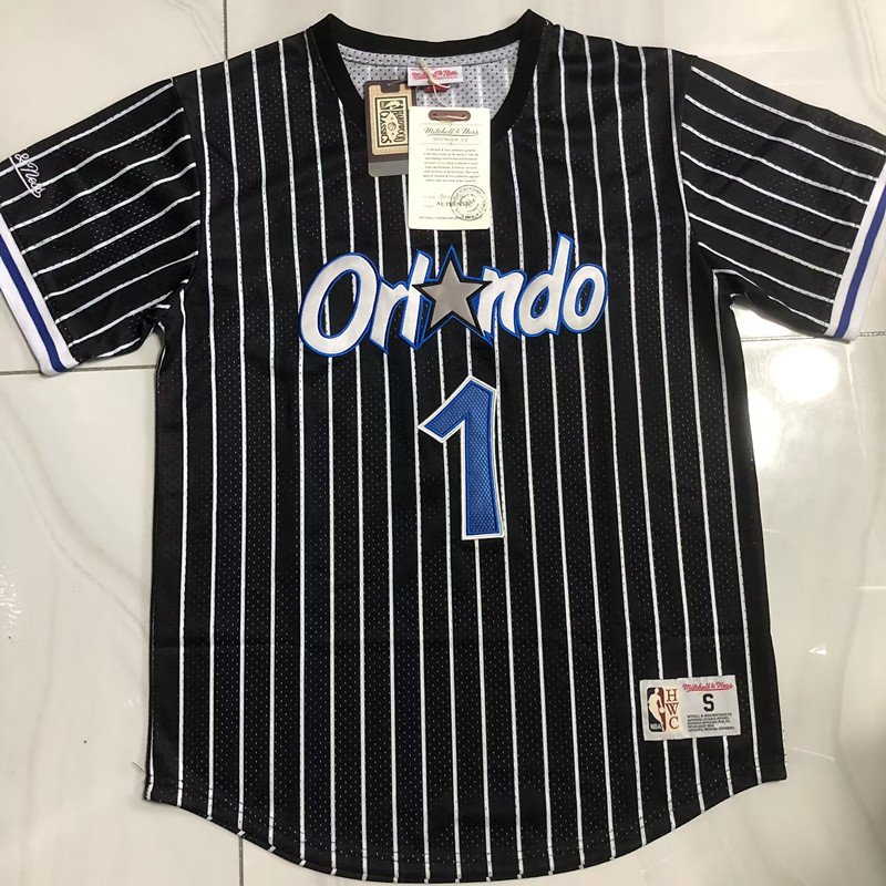 Men's Orlando Magic Tracy McGrday Retro Basketball Stitched Short sleeve Black