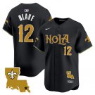 Men's New Orleans Saints #12 Chris Olave Black Cool Base Stitched Player Jersey