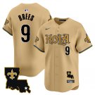 Men's New Orleans Saints #9 Drew Brees Gold Cool Base Stitched Player Jersey