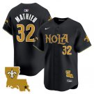 Men's New Orleans Saints #32 Tyrann Mathieu Black Cool Base Stitched Player Jersey
