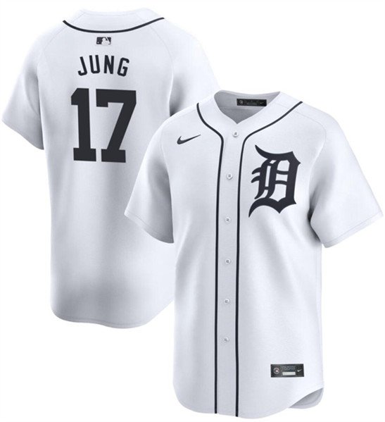 Any Size DET #17 Jace Jung White 2024 Home Limited Stitched Player Jersey