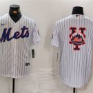 Men's NYMWhite Team Big Logo Cool Base Stitched Player Jersey