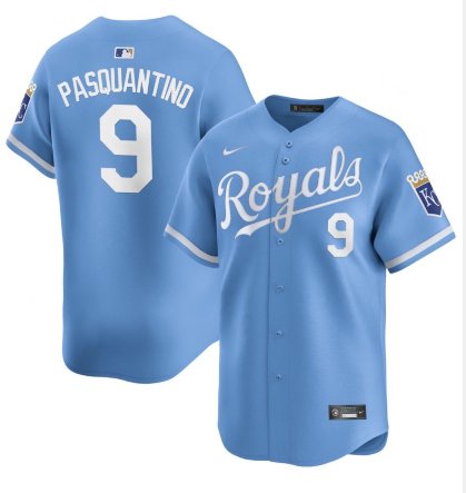 Men's KCR #9 Vinnie Pasquantino Light Blue 2024 Alternate Limited Jersey