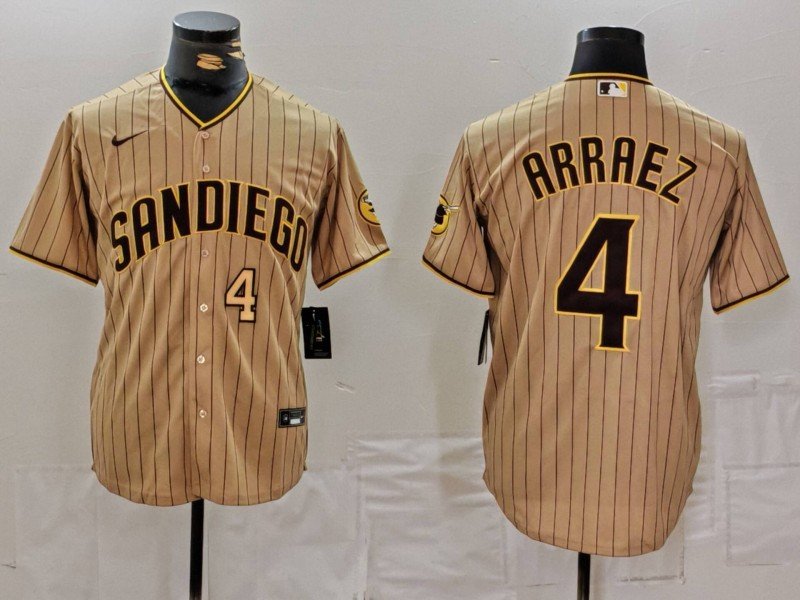 Men's SDP #4 Luis Arraez Tan Cool Base Stitched Player Jerseys