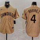 Men's SDP #4 Luis Arraez Tan Cool Base Stitched Player Jerseys