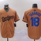 Men's LAD #18 Yoshinobu Yamamoto Olive Cool Base Limited Jersey
