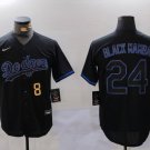 Men's LAD #8 24 Kobe Bryant Black Mamba Lights Out Black Jersey