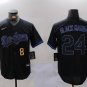 Men's LAD #8 24 Kobe Bryant Black Mamba Lights Out Black Jersey