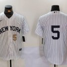 Men's New York Yankees #5 Joe DiMaggio White No Name Cool Base Stitched Jersey