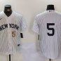 Men's NYY #5 Joe DiMaggio White No Name Cool Base Stitched Jersey