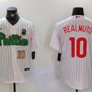 Men's PHI #10 J.T. Realmuto White Green Cool Base Stitched Jerseys