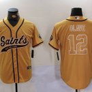 Men's New Orleans Saints #12 Chris Olave Gold Cool Base Stitched Player Jersey