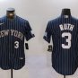 Men's New York Yankees #3 Babe Ruth Navy Pinstripe Fashion Cool Base Jerseys