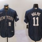 Men's New York Yankees #11 Anthony Volpe Navy Pinstripe Fashion Cool Base Jerseys