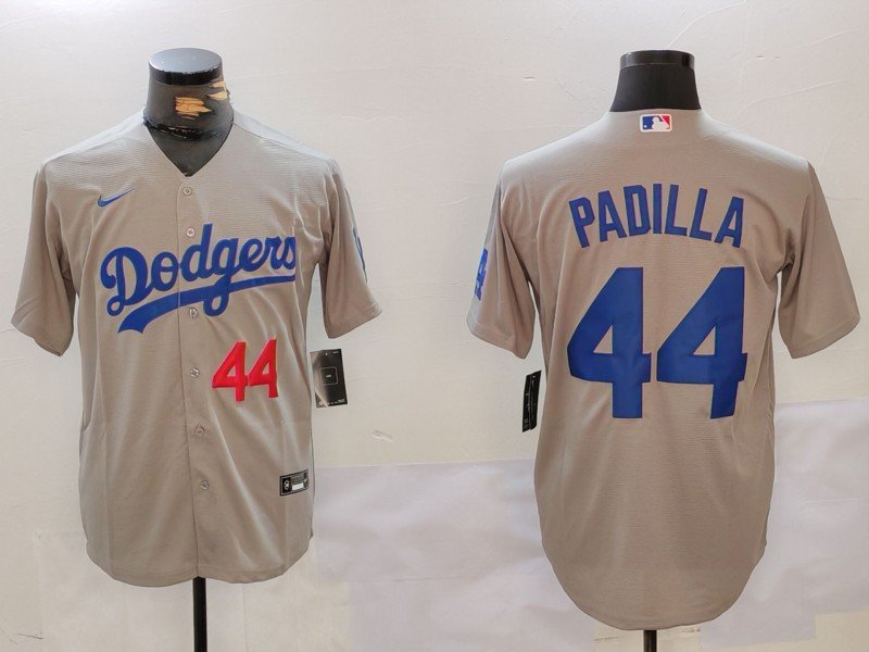 Men's LAD #44 Vicente Padilla Number Grey Cool Base Stitched Jersey