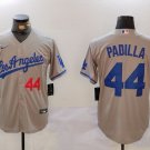 Men's LAD #44 Vicente Padilla Number Grey With los Cool Base Jersey